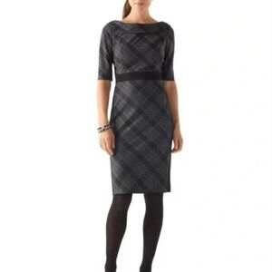 White House Black Market Black Plaid Dress